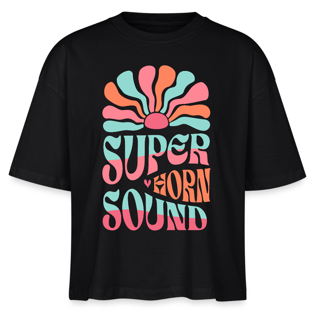 Super Sound - Horn - Bio T-Shirt Cropped - Schwarz