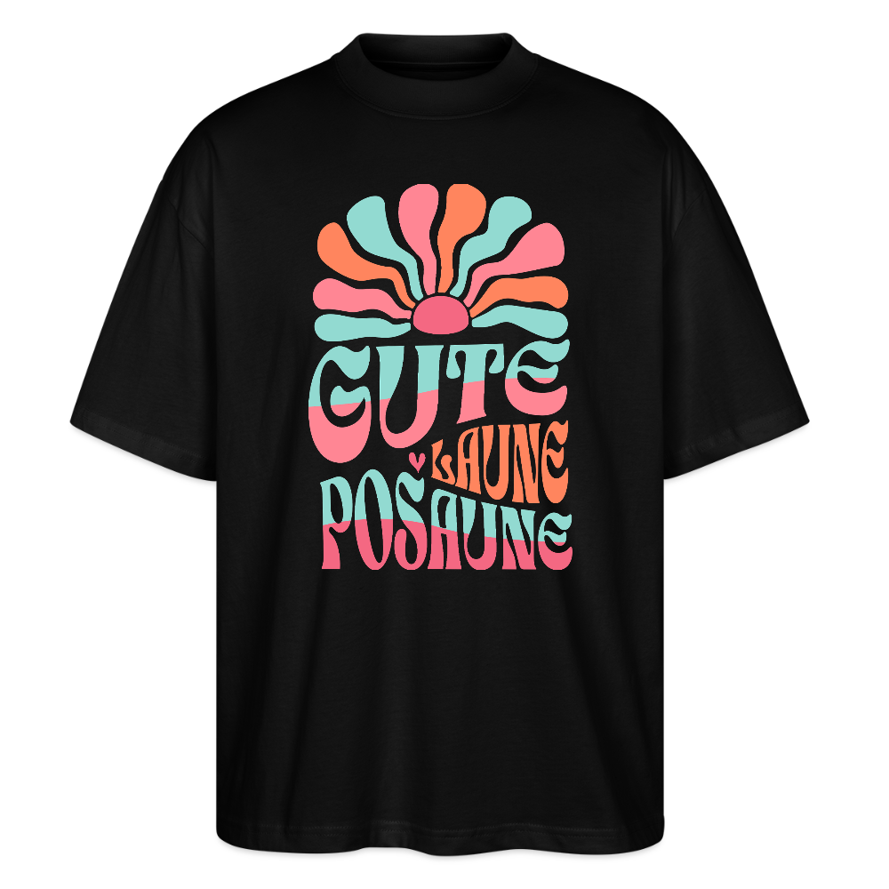 Gute Laune - Posaune - Bio T-Shirt Oversized Unisex - Schwarz