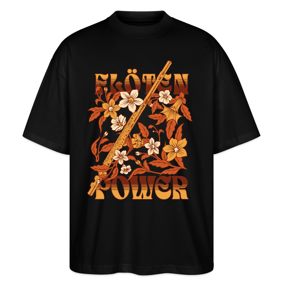 Flöten Power - Querflöte - Bio T-Shirt Oversized Unisex - Schwarz