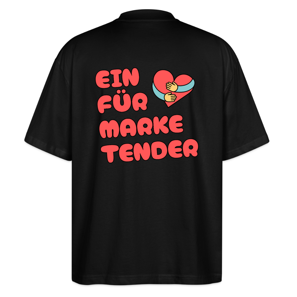 Herz für Marketender - front & back - Bio T-Shirt Oversized - Schwarz