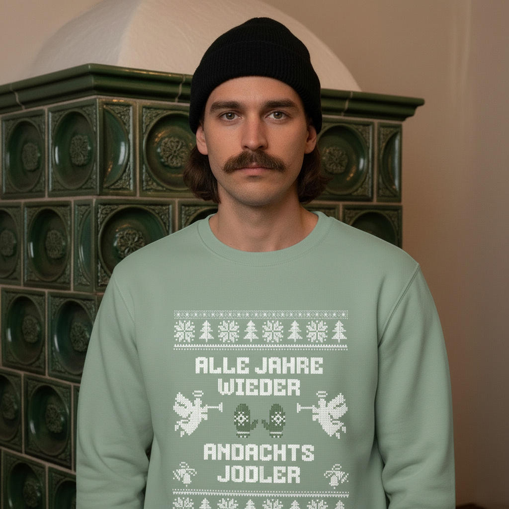 Andachtsjodler - Bio-Sweatshirt Unisex - Helles Graugrün