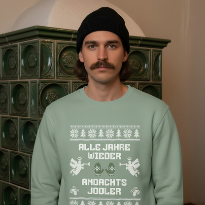 Andachtsjodler - Bio-Sweatshirt Unisex - Helles Graugrün