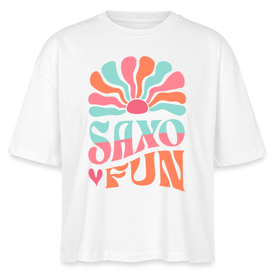 Saxofun - Saxophon - Bio T-Shirt Cropped - Weiß