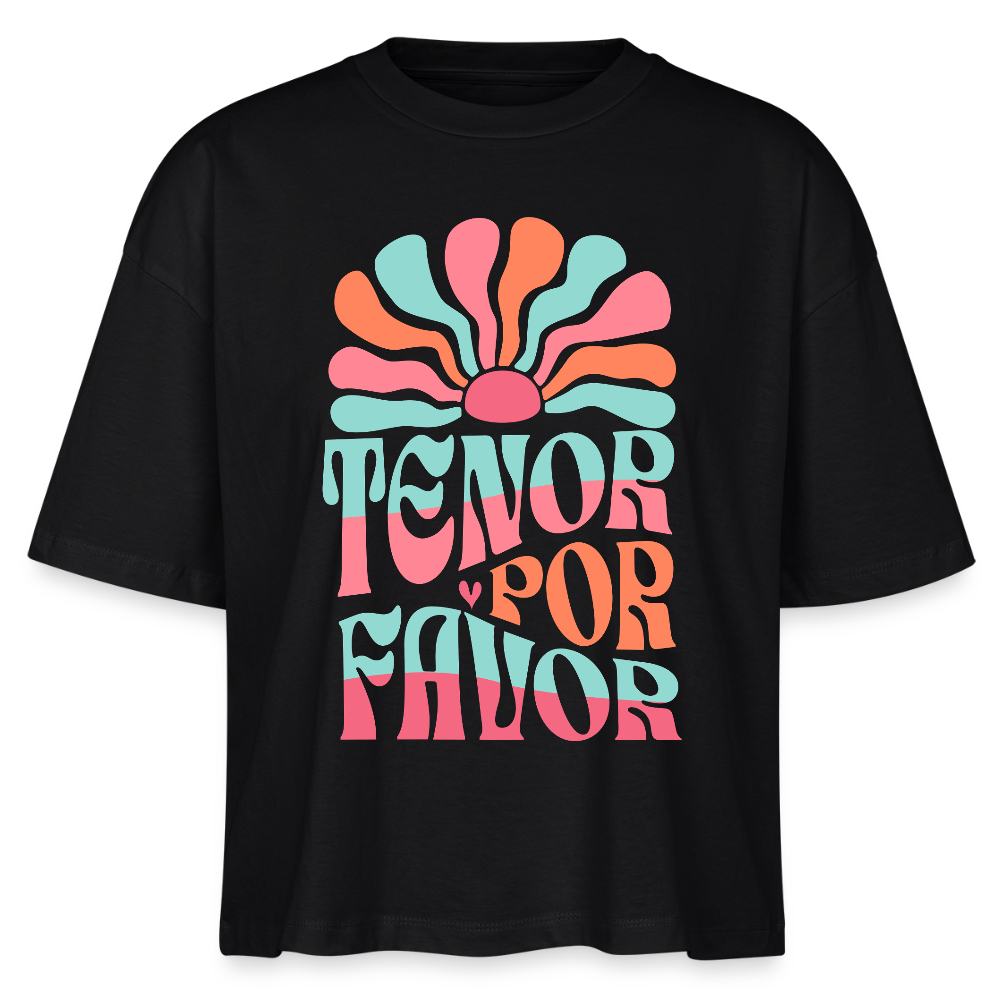 Por Favor - Tenorhorn - Bio T-Shirt Cropped - Schwarz