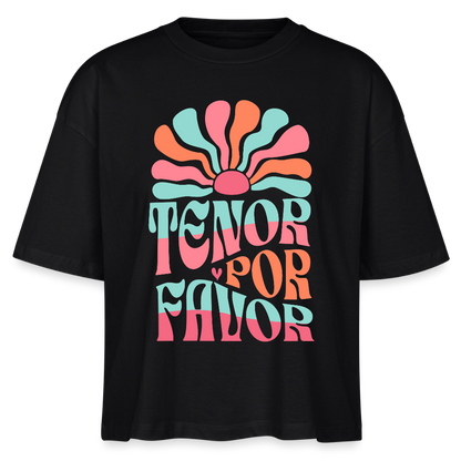 Por Favor - Tenorhorn - Bio T-Shirt Cropped - Schwarz