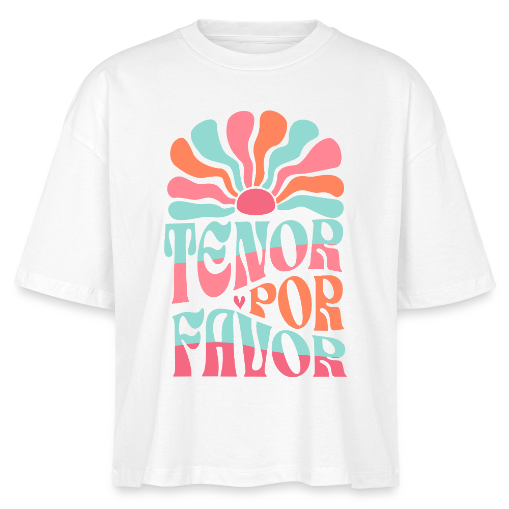 Por Favor - Tenorhorn - Bio T-Shirt Cropped - Weiß