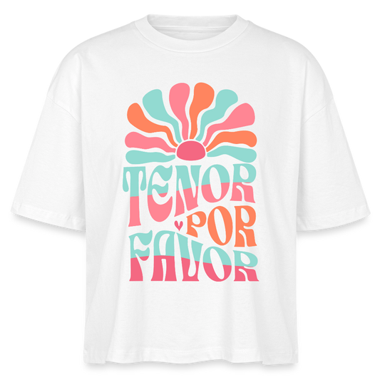 Por Favor - Tenorhorn - Bio T-Shirt Cropped - Weiß