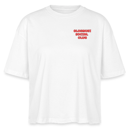 Herz für Marketender - front & back - Bio T-Shirt Cropped - Weiß