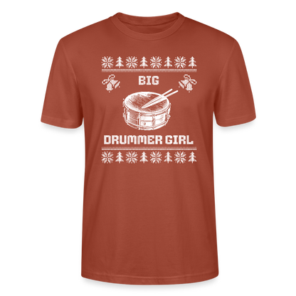 Big Drummer Girl - kleine Trommel - Bio T-Shirt Unisex - Terrakotta
