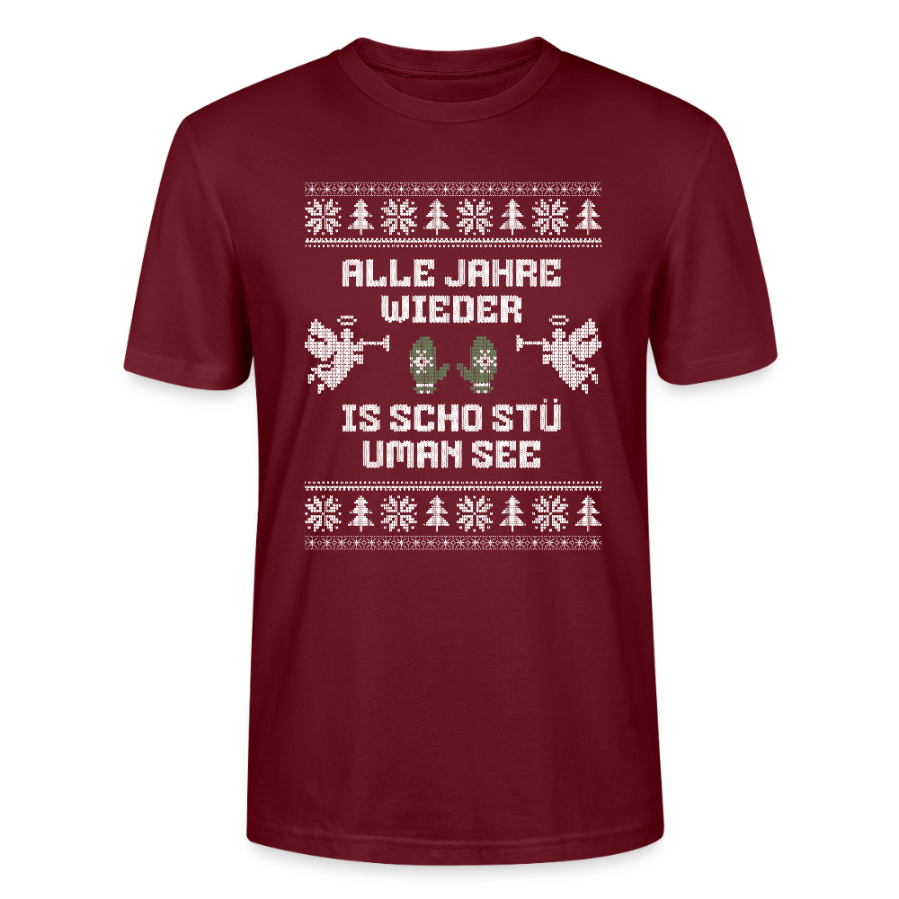 Is scho stü uman See - Bio T-Shirt Unisex - Burgunderrot