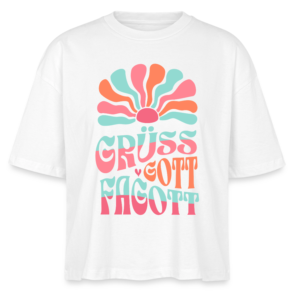 Grüß Gott - Fagott - Bio T-Shirt Cropped - Weiß