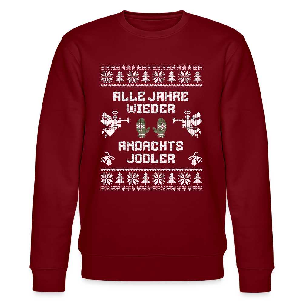 Andachtsjodler - Bio-Sweatshirt Unisex - Burgunderrot