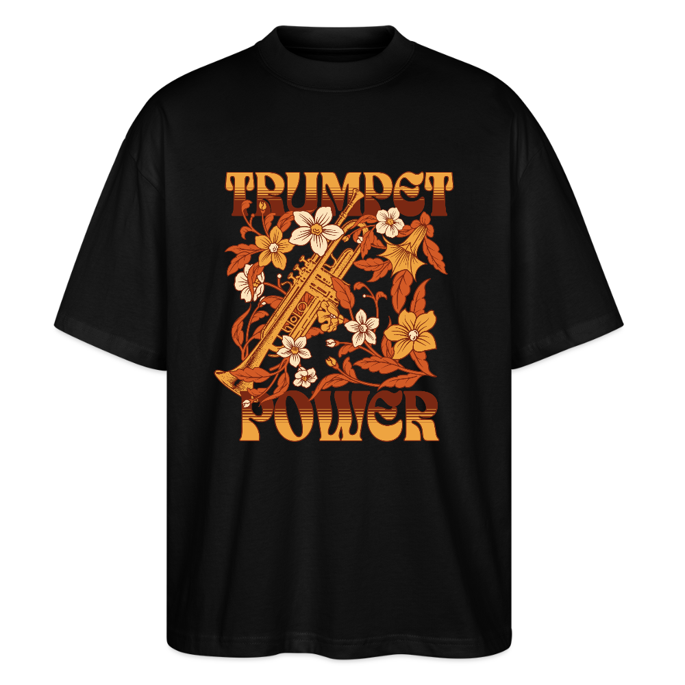 Trumpet Power - Trompete - Bio T-Shirt Oversized Unisex - Schwarz