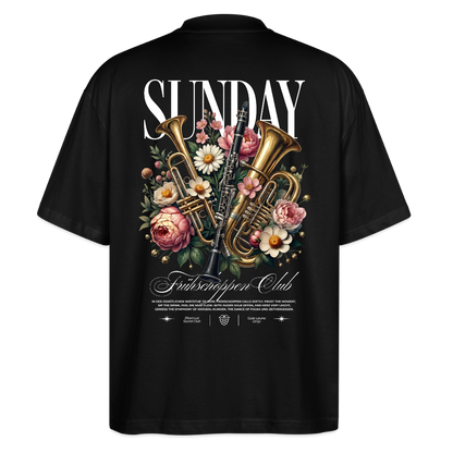 Blosmusi Social Club - front & back - Bio-T-Shirt Oversized - Schwarz