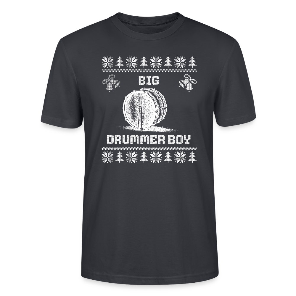 Big Drummer Boy - große Trommel - Bio T-Shirt Unisex - Dunkles Graublau