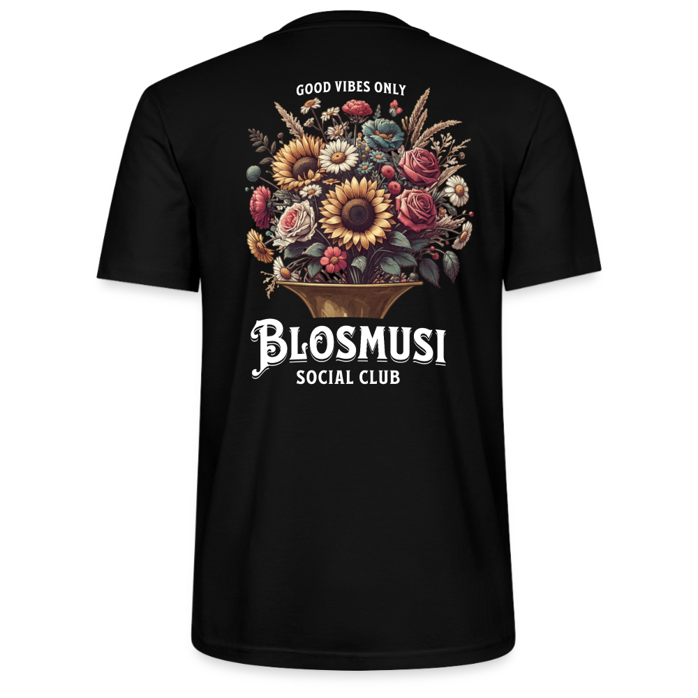 Blosmusi Social Club - doppelseitig - Bio T-Shirt Standard Unisex - Schwarz