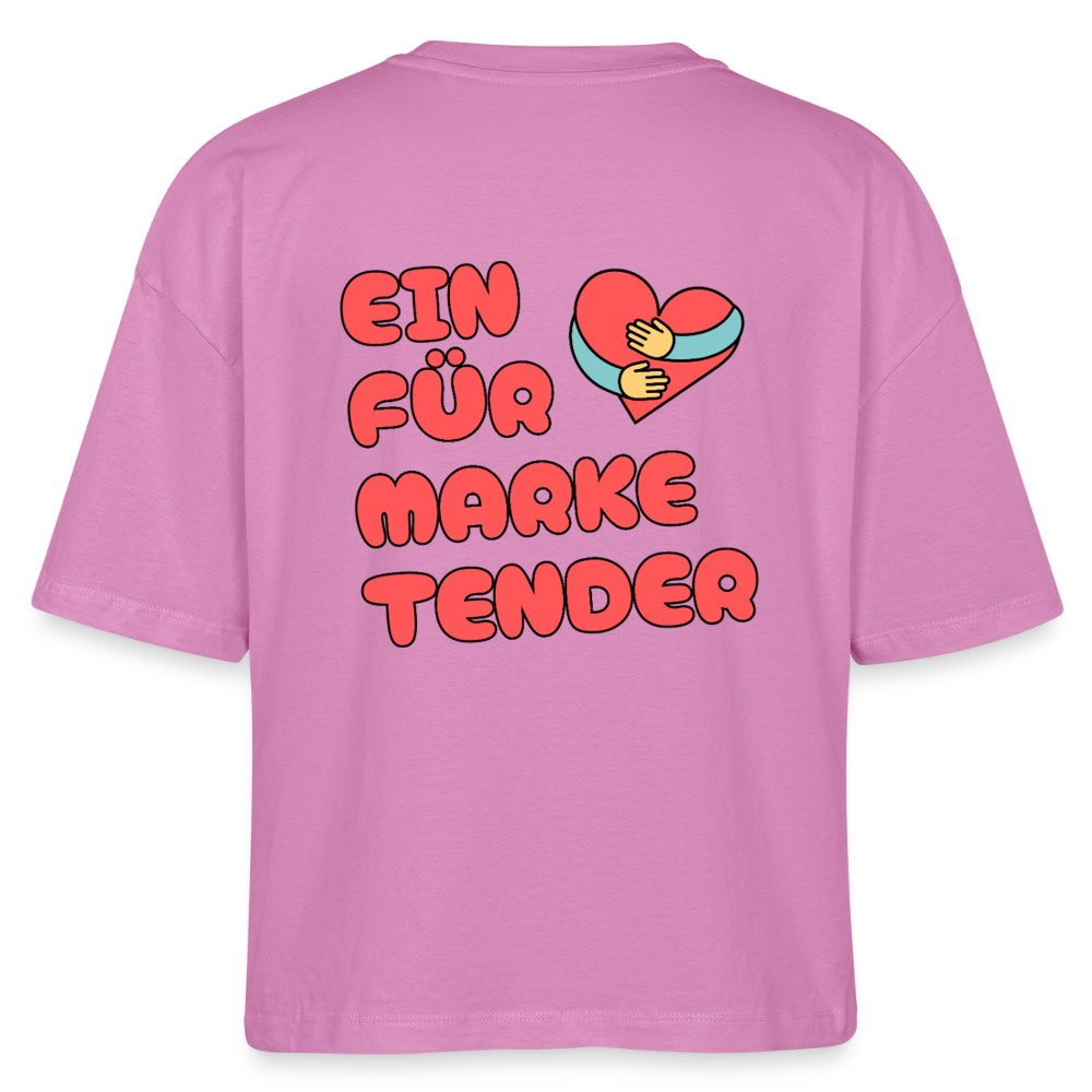 Herz für Marketender - front & back - Bio T-Shirt Cropped - Pink