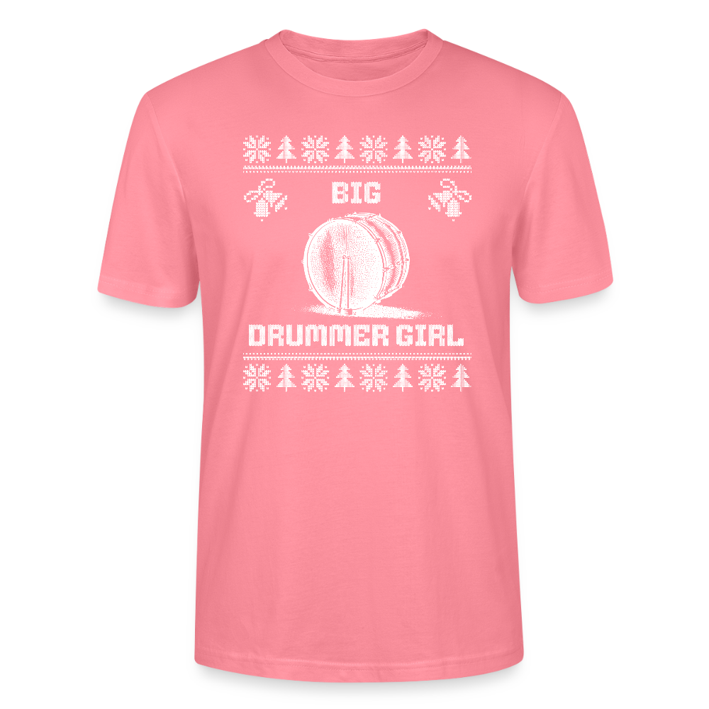 Big Drummer Girl - große Trommel - Bio T-Shirt Unisex - Pink 
