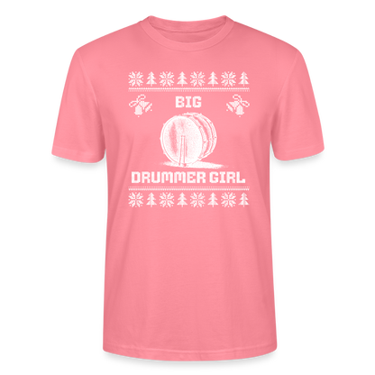 Big Drummer Girl - große Trommel - Bio T-Shirt Unisex - Pink 