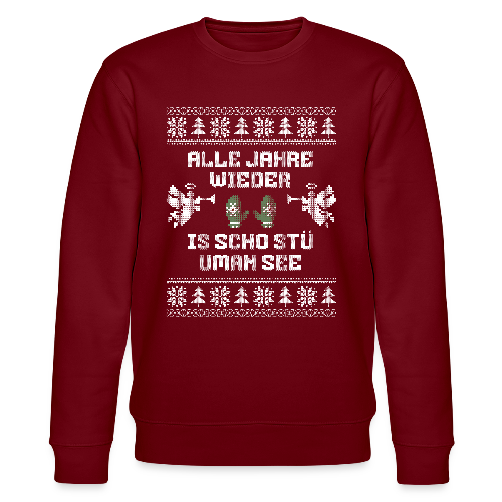 Is scho stü uman See - Bio-Sweatshirt Unisex - Burgunderrot
