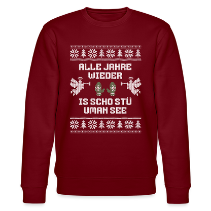 Is scho stü uman See - Bio-Sweatshirt Unisex - Burgunderrot