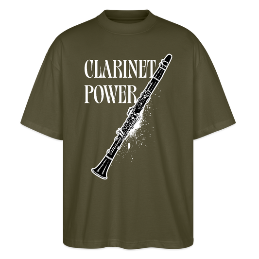 Clarinet Power - Klarinette - Bio T-Shirt Oversized Unisex - Khaki