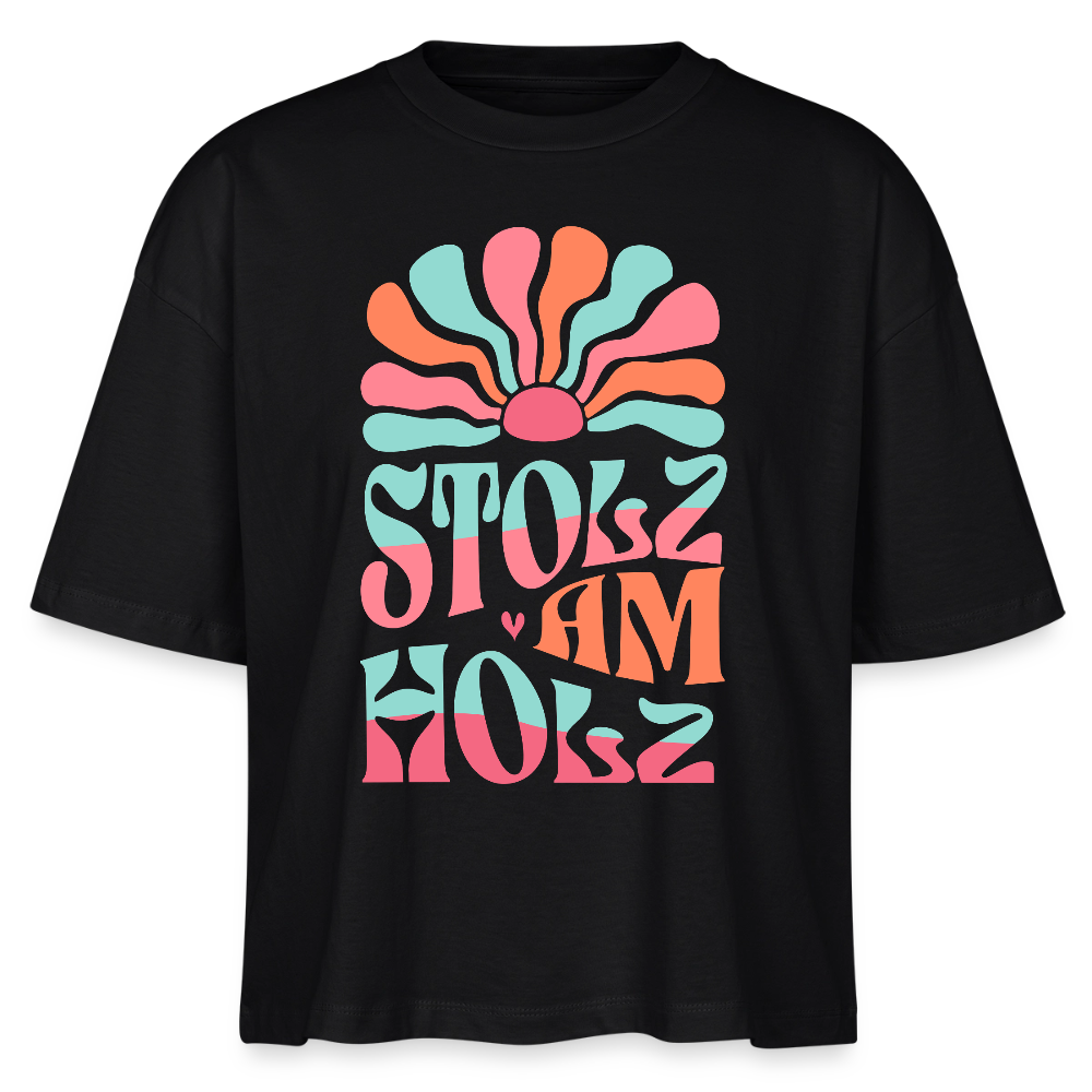 Stolz Holz - Klarinette/Querflöte/Oboe/Fagott/Saxophon - Bio T-Shirt Cropped - Schwarz