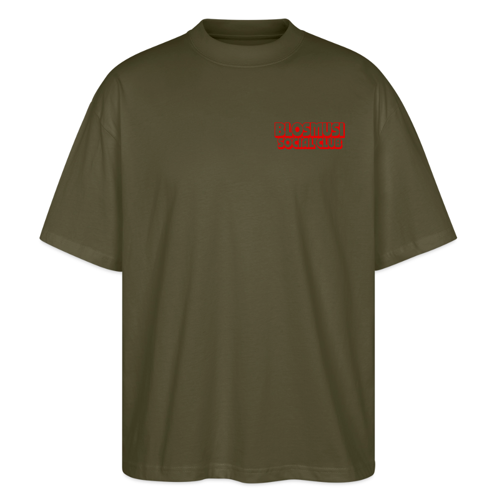 Frag mich nie - front & back - Bio T-Shirt Oversized - Khaki