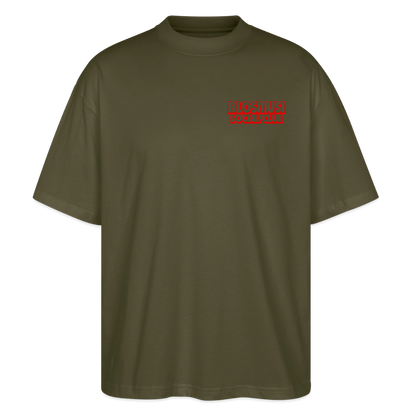 Frag mich nie - front & back - Bio T-Shirt Oversized - Khaki