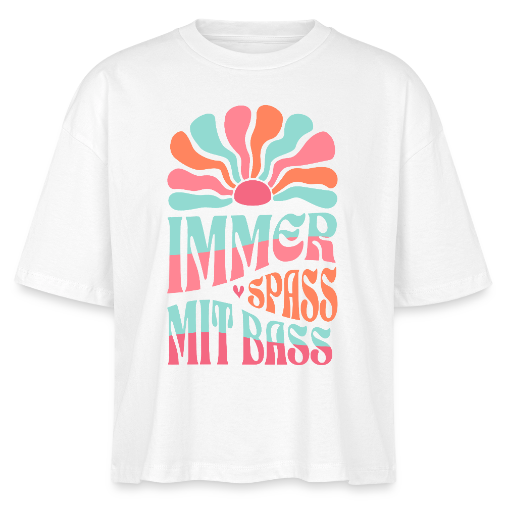 Spass mit Bass - Tuba/Bassklarinette/Fagott - Bio T-Shirt Cropped - Weiß