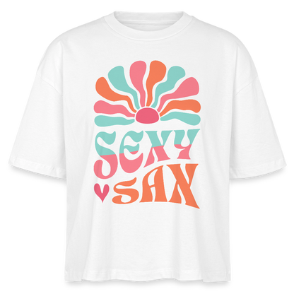 Sexy Sax - Saxophon - Bio T-Shirt Cropped - Weiß