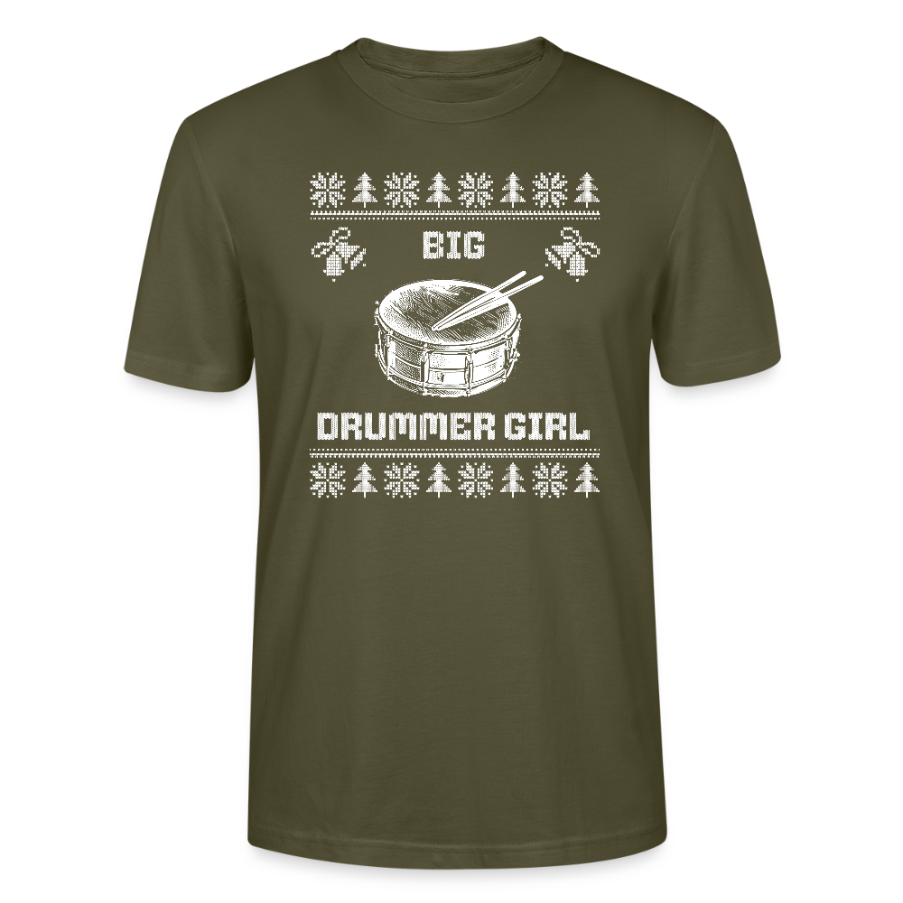 Big Drummer Girl - kleine Trommel - Bio T-Shirt Unisex - Khaki