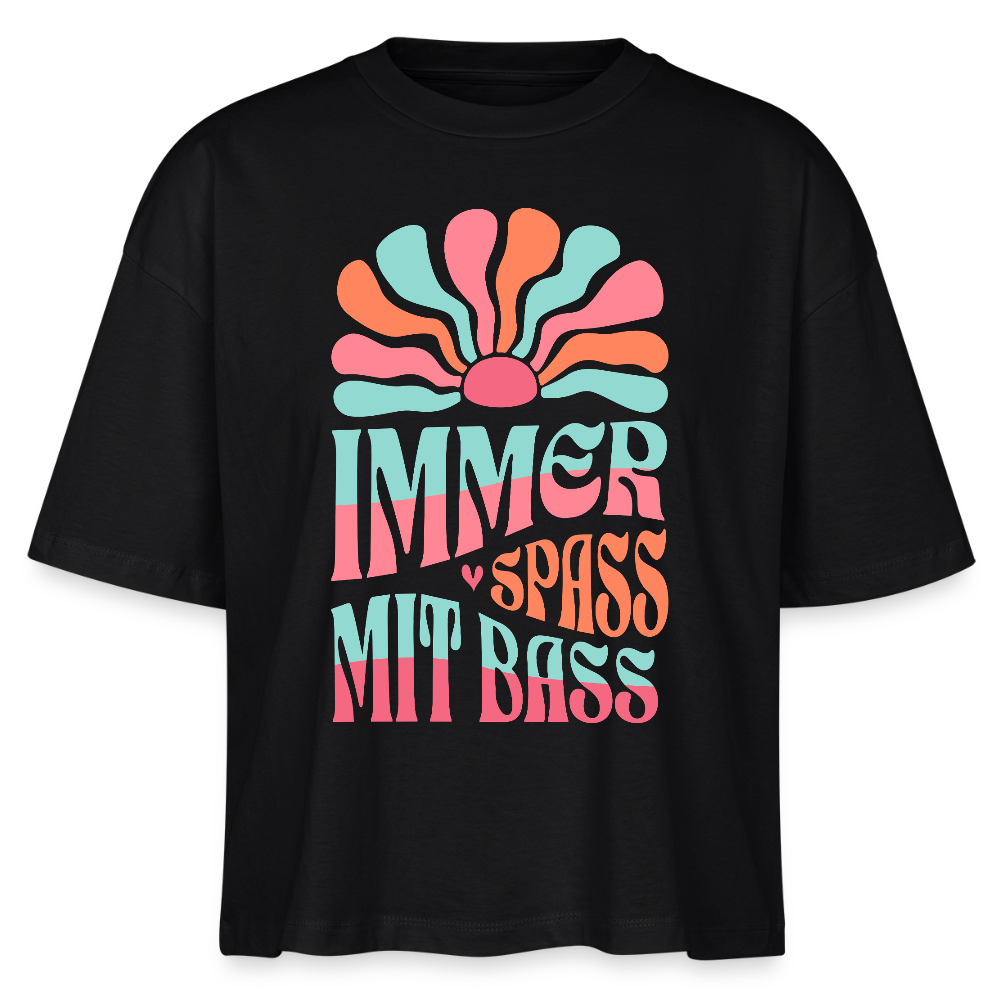 Spass mit Bass - Tuba/Bassklarinette/Fagott - Bio T-Shirt Cropped - Schwarz