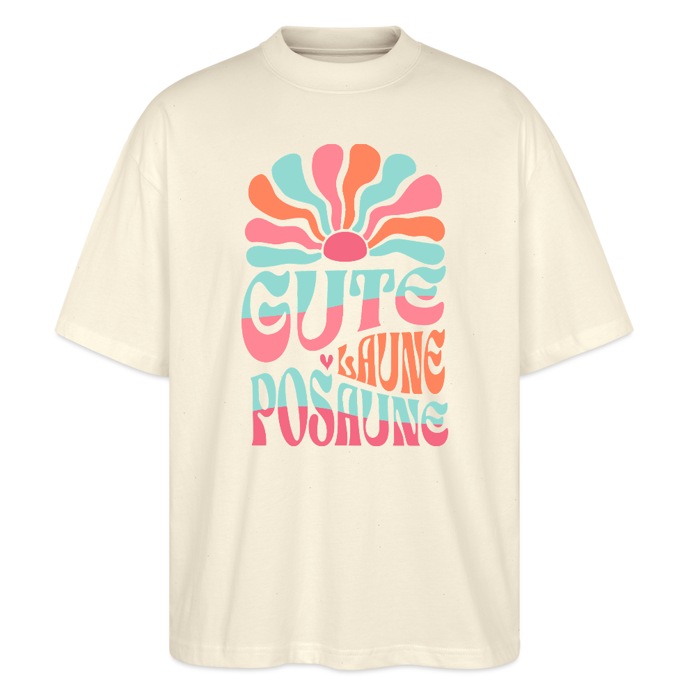 Gute Laune - Posaune - Bio T-Shirt Oversized Unisex - Weißgrau