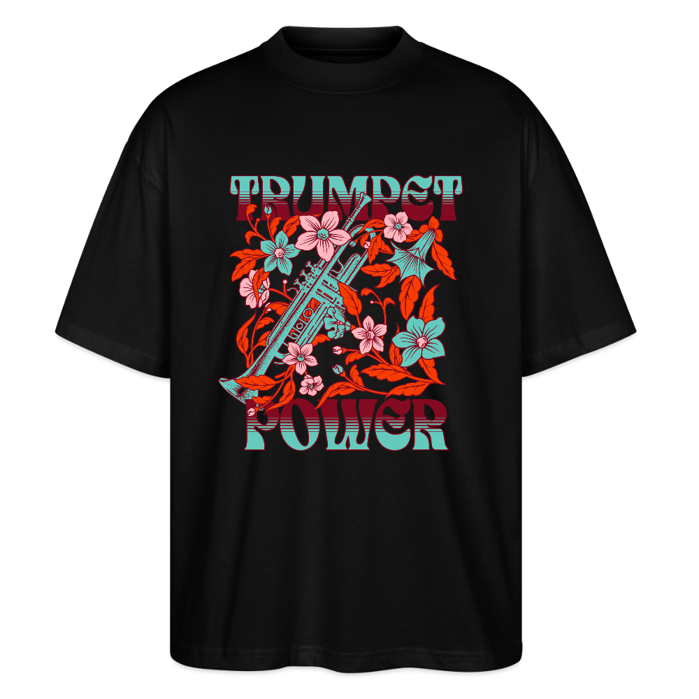 Trumpet Power - Trompete - Bio T-Shirt Oversized Unisex - Schwarz