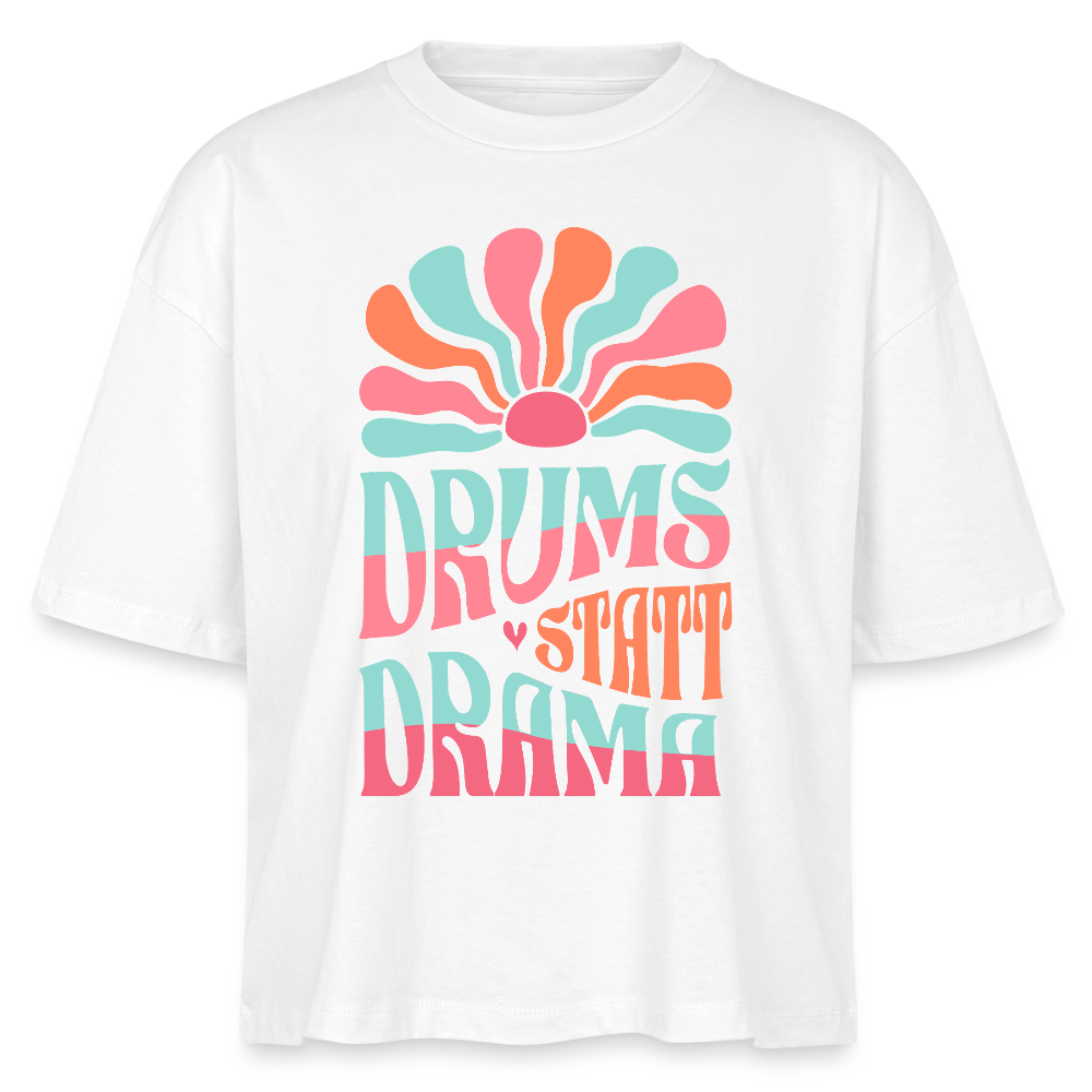 No Drama - Drums - Bio T-Shirt Cropped - Weiß