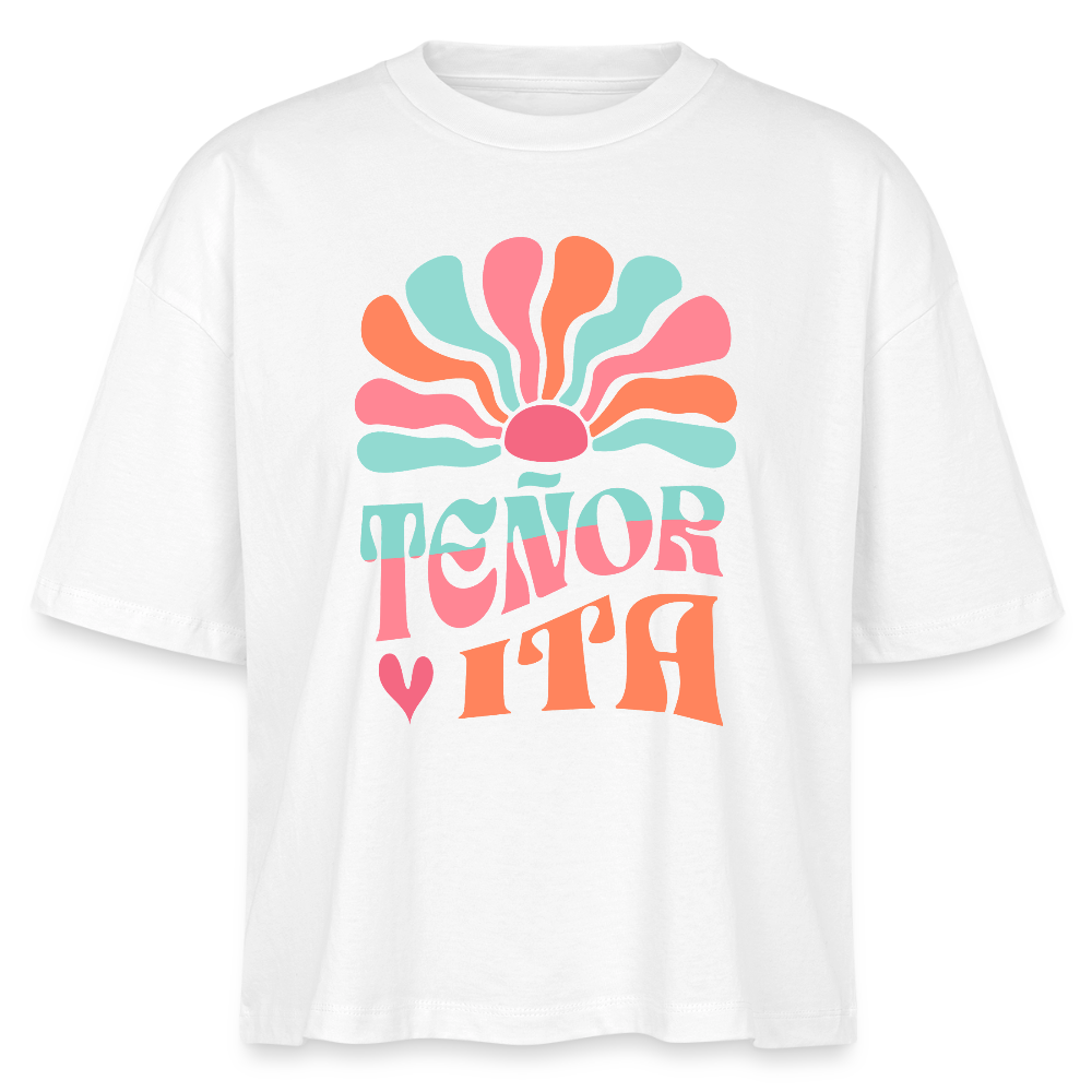 Teñorita - Tenorhorn - Bio T-Shirt Cropped - Weiß