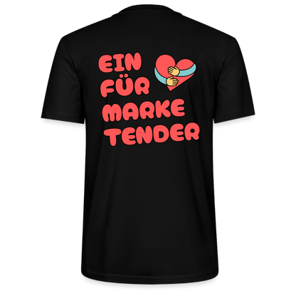 Herz für Marketender - front & back - Bio T-Shirt Standard Unisex - Schwarz