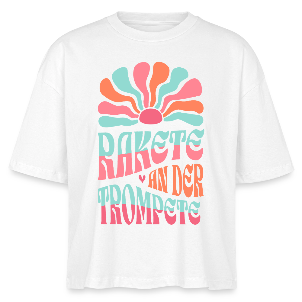 Rakete - Trompete - Bio T-Shirt Cropped - Weiß