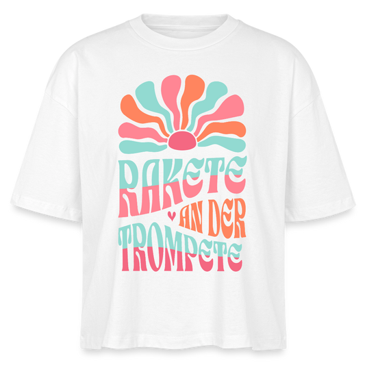 Rakete - Trompete - Bio T-Shirt Cropped - Weiß