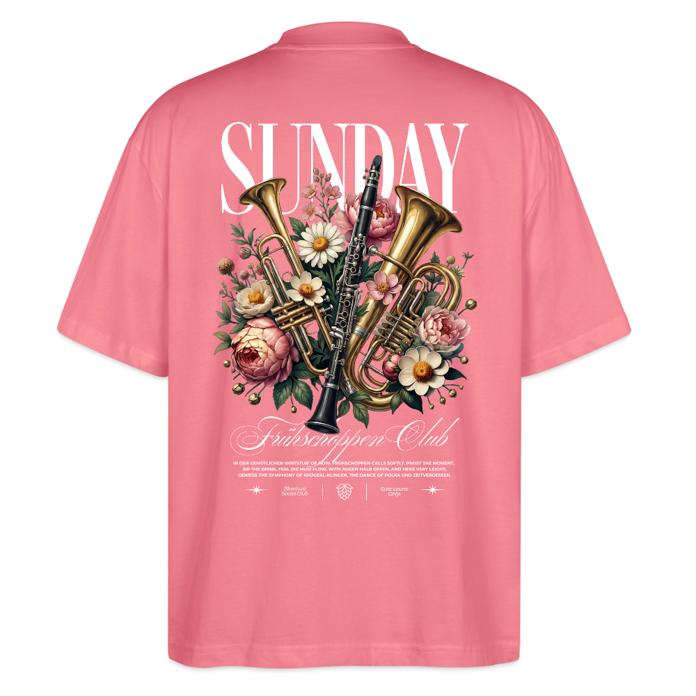 Blosmusi Social Club - front & back - Bio-T-Shirt Oversized - Pink 