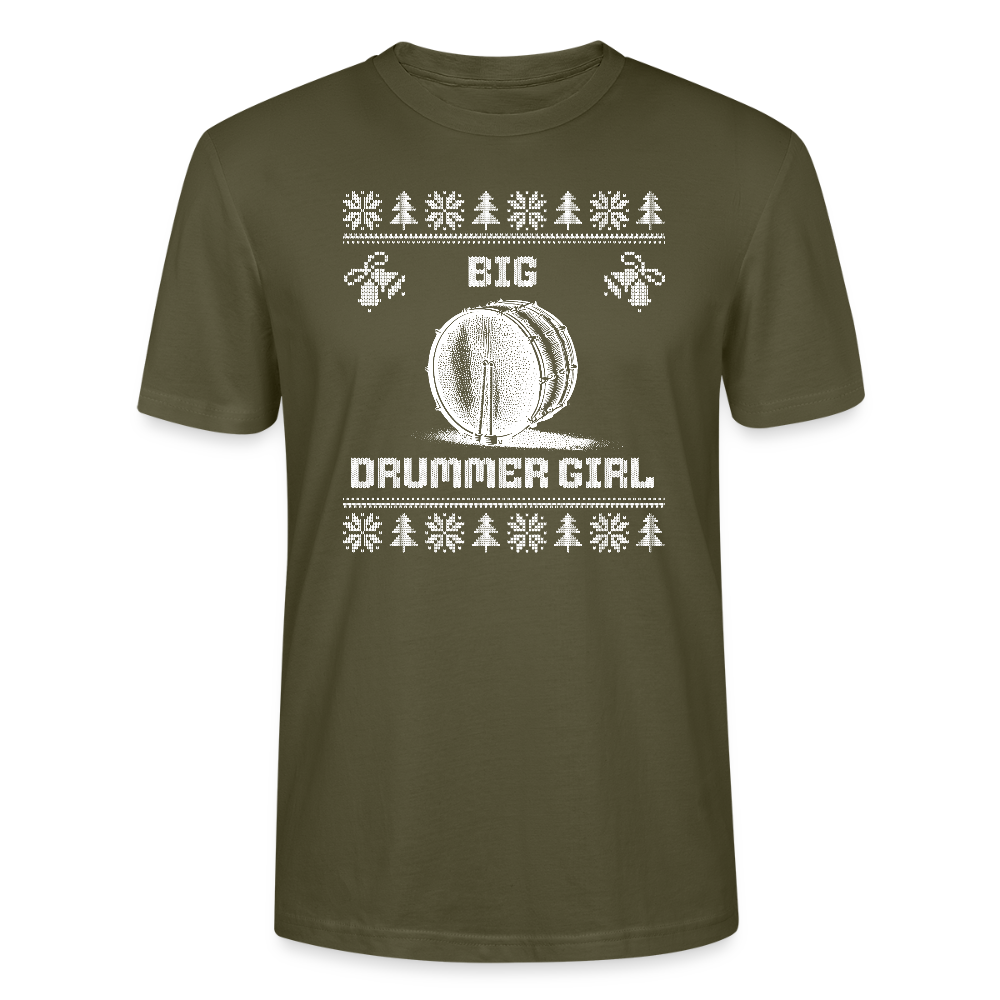 Big Drummer Girl - große Trommel - Bio T-Shirt Unisex - Khaki
