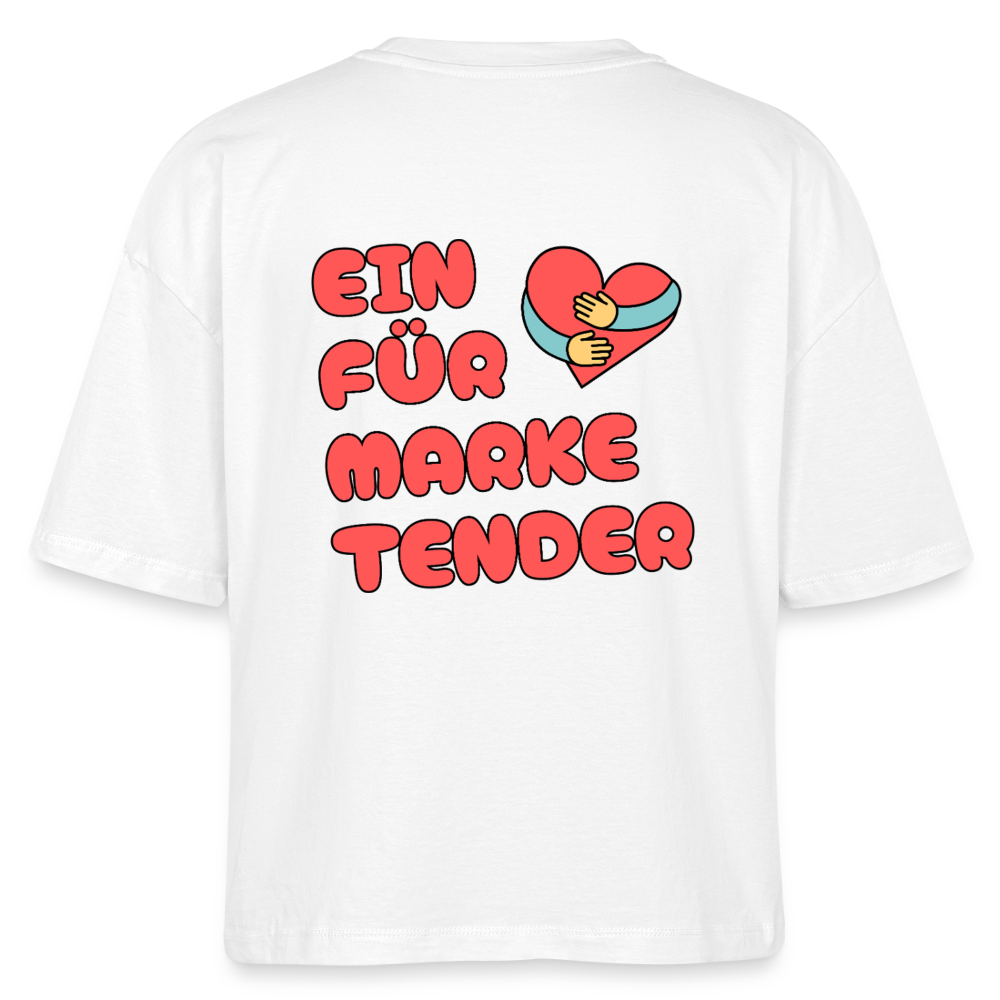 Herz für Marketender - front & back - Bio T-Shirt Cropped - Weiß