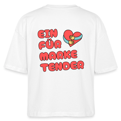 Herz für Marketender - front & back - Bio T-Shirt Cropped - Weiß