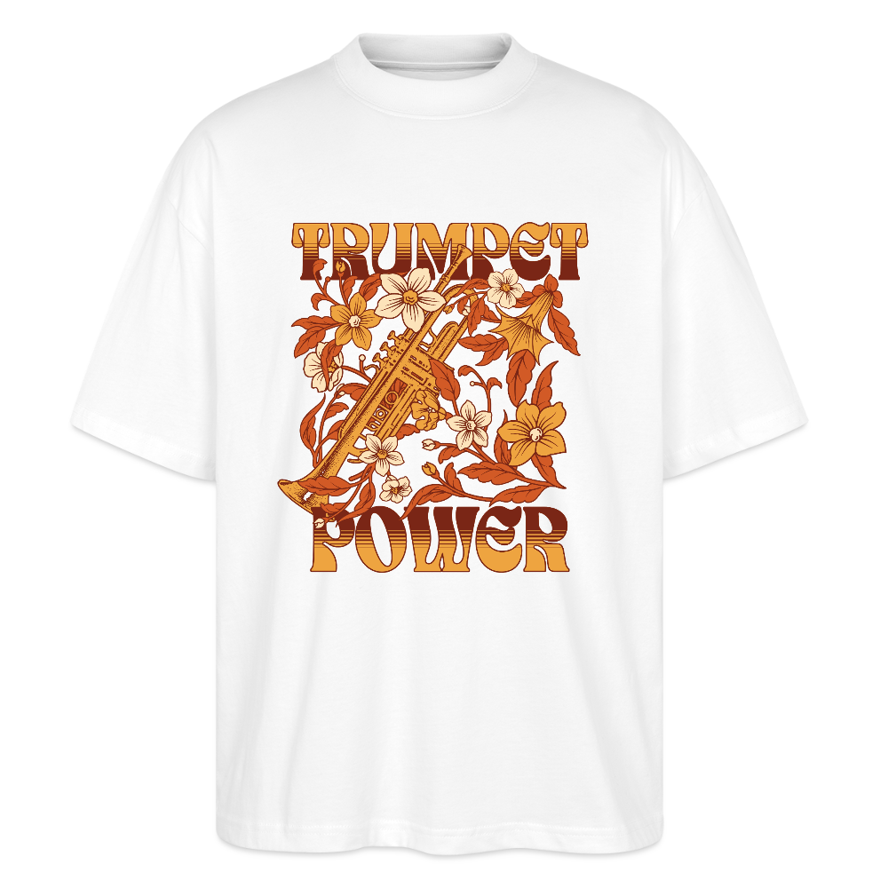 Trumpet Power - Trompete - Bio T-Shirt Oversized Unisex - Weiß