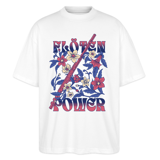 Flöten Power - Querflöte - Bio T-Shirt Oversized Unisex - Weiß