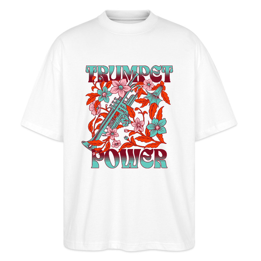 Trumpet Power - Trompete - Bio T-Shirt Oversized Unisex - Weiß