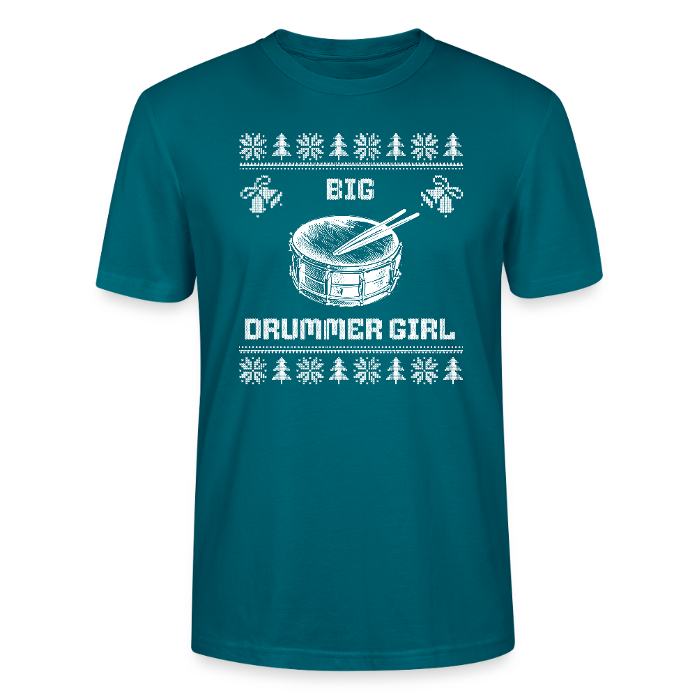 Big Drummer Girl - kleine Trommel - Bio T-Shirt Unisex - Ozeanblau