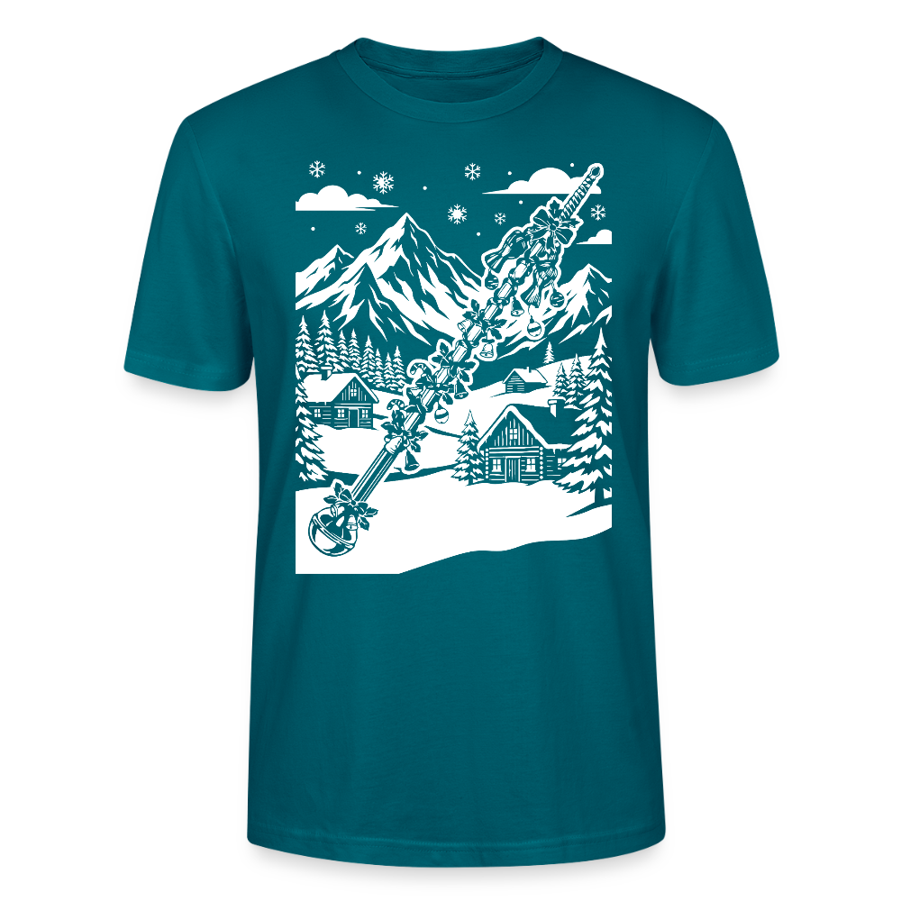 Weihnachtsstab - Bio T-Shirt Unisex - Ozeanblau