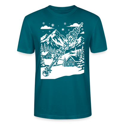 Weihnachtsstab - Bio T-Shirt Unisex - Ozeanblau